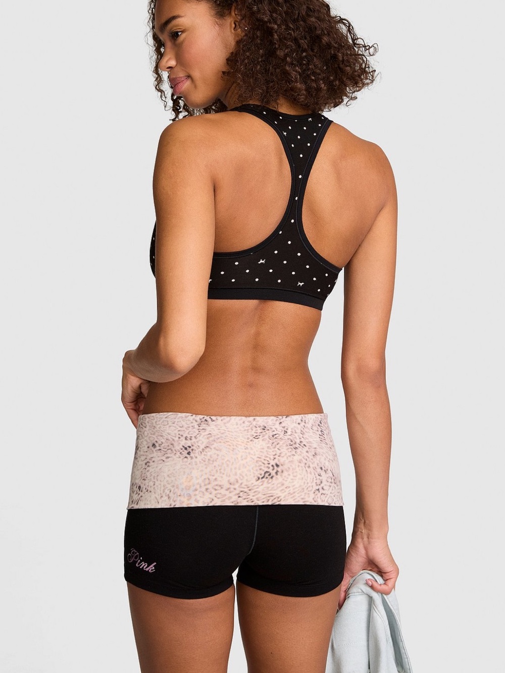 🆕🐆 Leopard Fold Over Bike Shorts PINK Victoria’s Secret NWT